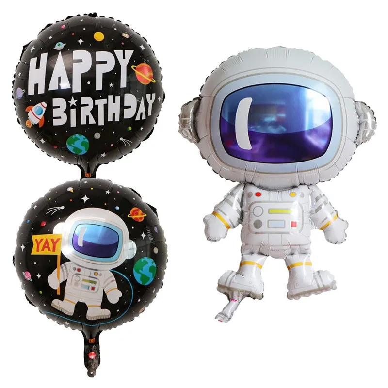 Воздушный шар с днем рождения космический космонавт воздушные шары ракета фольгированные воздушные шары галактика Мальчик Дети гелиевые глобалы детский душ - Цвет: set 4