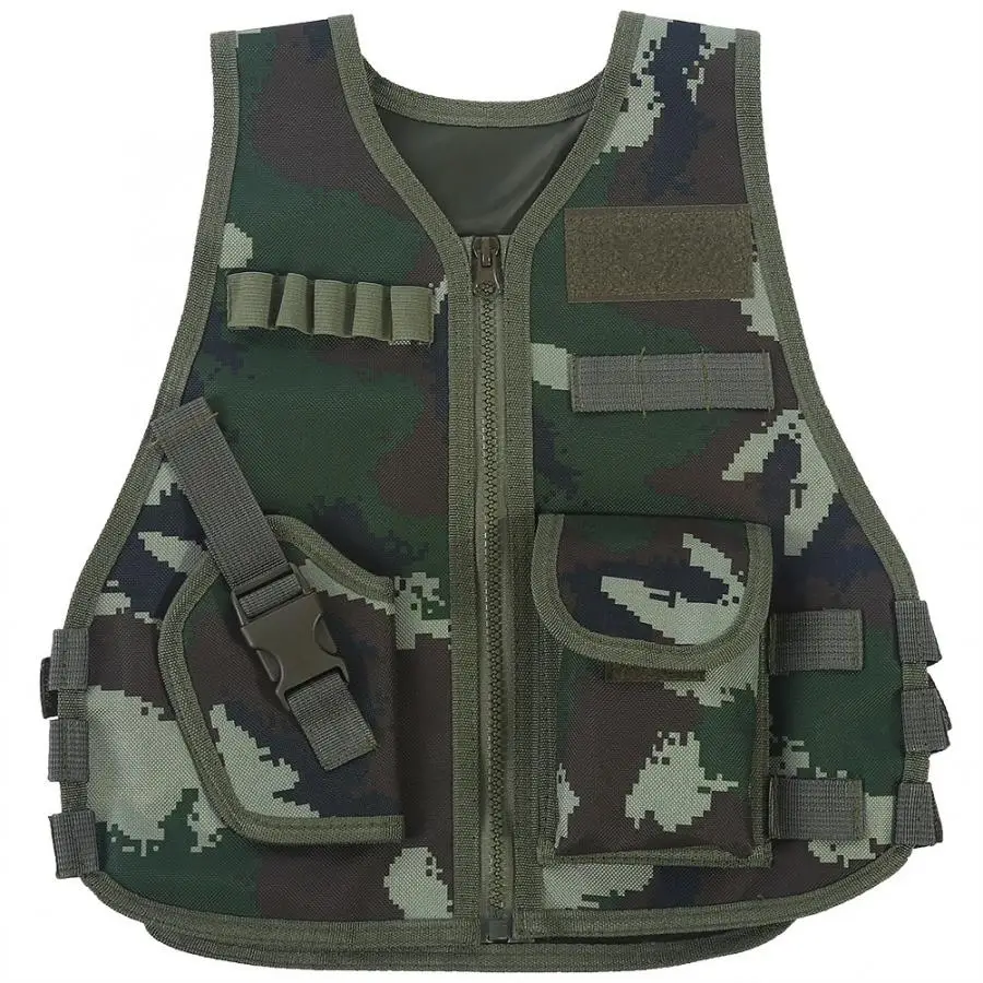 Детский боевой жилет, Детская камуфляжная одежда для охоты, CS Защитное снаряжение для стрельбы, боевой тренировочный Охотничий Тактический жилет