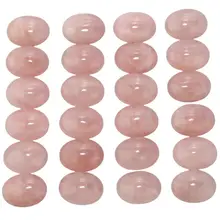 Натуральный розовый кварц бусины кабошон 8x10 мм, 10x14,12x16,13x18,18x25,22x30 мм Овальный Драгоценный Камень Кабошон для кольца, 10 шт./лот