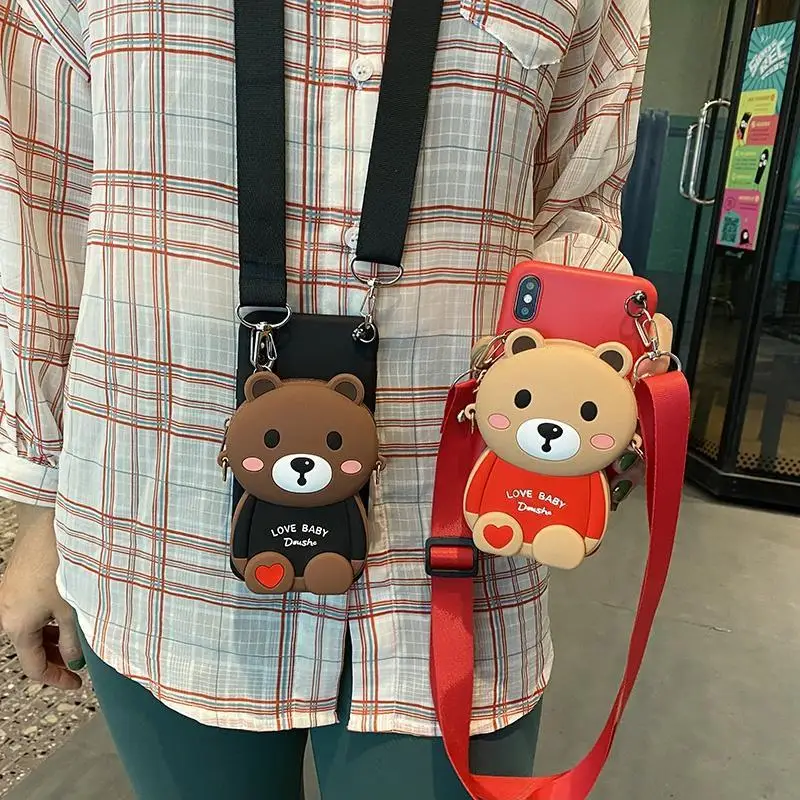 cases for iphone 11 Bear Wallet Bag Soft TPU Case For iPhone 12 11 Pro Max Xs XR 6 7 8Plus Case 11 phone case