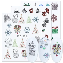 1 шт рождественские наклейки для ногтей Водные Наклейки снежинки Подарочный дизайн новогодние наклейки для украшения ногтей гелевые маникюрные LASTZ892-905-1