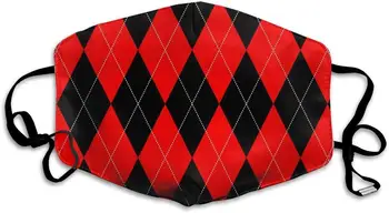 

Red and Black Buffalo Plaid Print Half Face Mouth Mask, Cotton Anti Dust with Adjustable Ear Loops for Women & Men Kids Teens