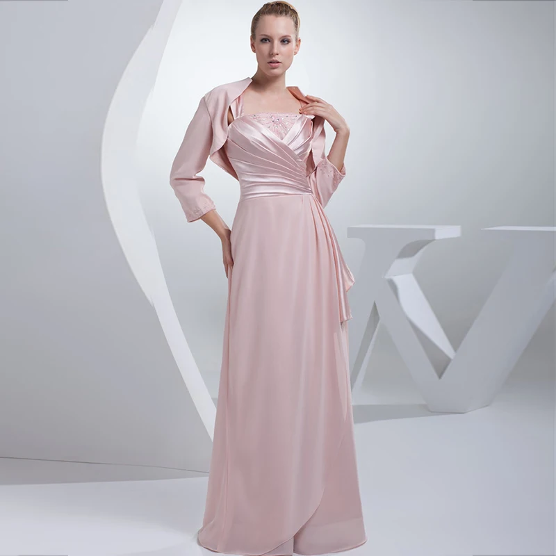 Roze 2020 Moeder Van De Bruid Jurken A-lijn Satin Kralen Lange Avondjurken Plus Size Moeder Jurken Voor Bruiloften Roze 2020 Moeder Van De Bruid Jurken A-lijn Satin Kralen Lange Avondjurken Plus Size Moeder Jurken Voor Bruiloften