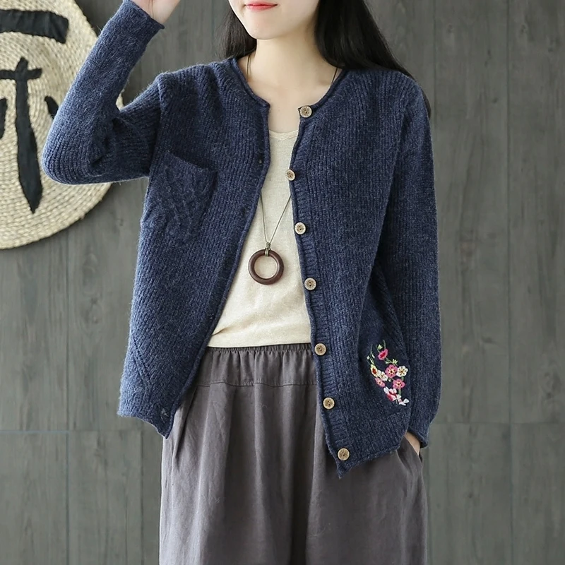 

Korean Women Loose Cardigan Coat Double Pocket Design Sweater Jacket Cute Sweet Girl Casual Long Knitted Cardigan Pink Cape Top