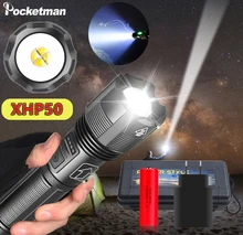 Lampe de poche USB LED la plus puissante, torche à main tactique Rechargeable, 300000 ou 18650, XHP50, XHP50.2, 26650 lm