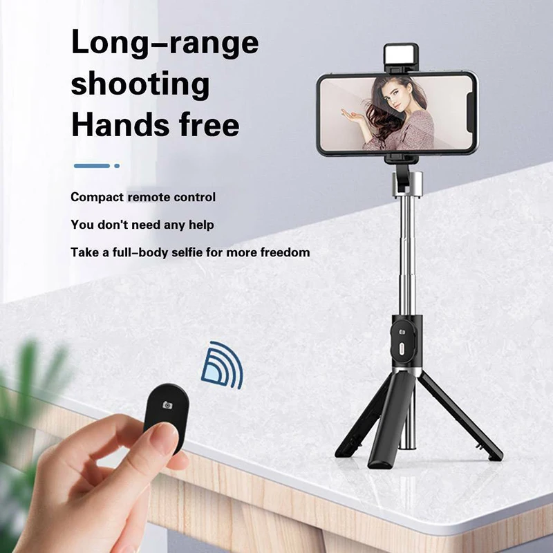 

Mayitr Adjustable Wireless Selfie Stick Mobile Phone Tripod with LED Fill Light Selfie Stick Foldable Monopods Universal Tripod
