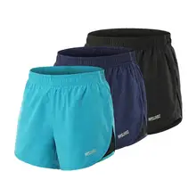 ARSUXEO 2 в 1 Для женщин шорты для бега легкая быстросохнущая спортивные шорты для спортивного зала Йога Фитнес беговой плотный шорты с карманами на молнии