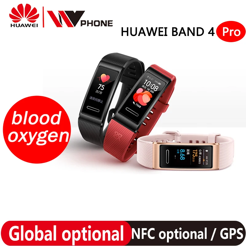 Huawei Band 4 pro SmartBand Heart Rate Health Monitor Standalone GPS Proactive Health Monitoring SpO2 Blood Oxygen