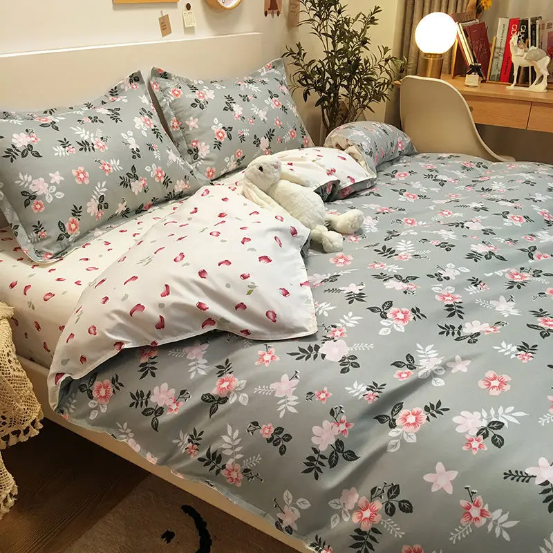 

Flowers Duvet Cover Bedding Sets Flat Sheet Pillowcase Girls Boys Bed Linen Gird King Single Full Size Set 2021 New Arrival