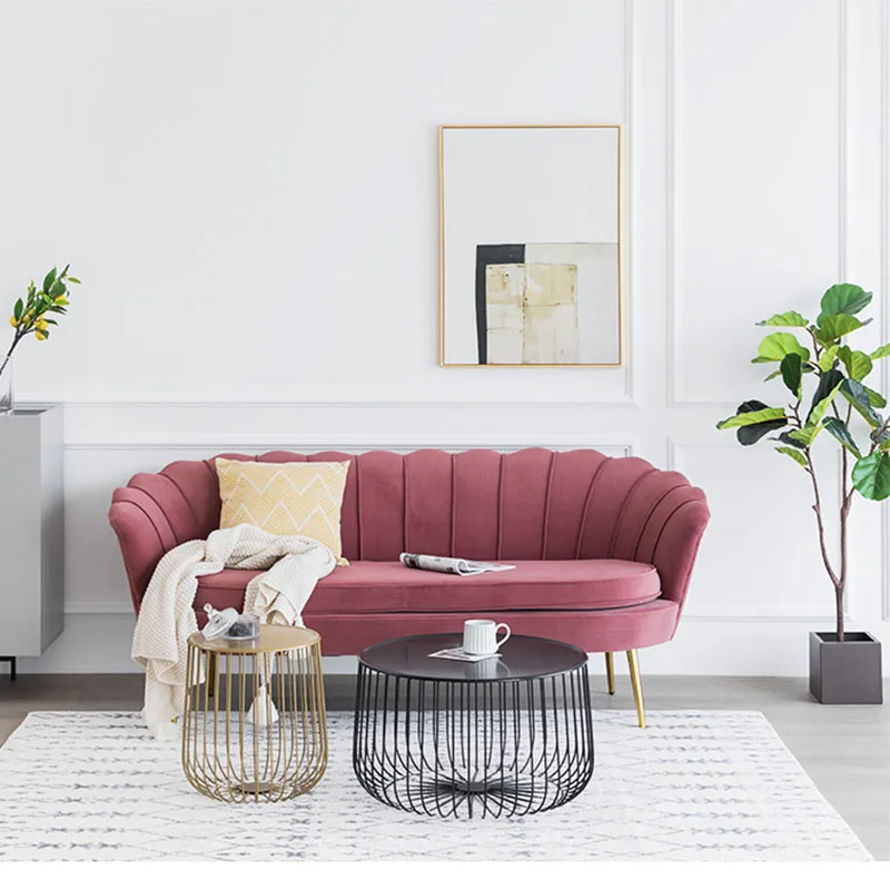 120CM Luxury Nordic Living Room Sofas 2-Seat Sofa Home Leisure Armchair Furniture Modern Lazy Balcony Single Sofa Fabric Backres