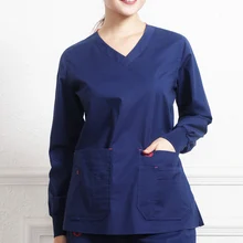 Классическая медицинская форма медсестры зимний скраб набор Больничная Рабочая Униформа доктор с длинным рукавом или скраб костюмы для женщин стоматолога одежда