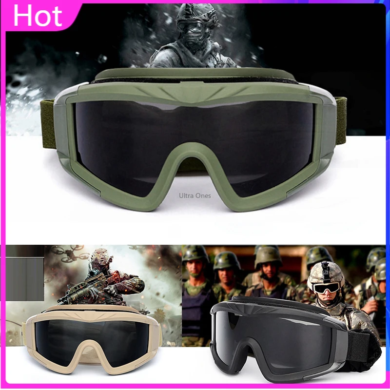 

Military Tactical Airsoft Goggles Hunting Shooting Eye Protection Goggles Windproof Dustproof Paintball Cs War Game Army Goggles