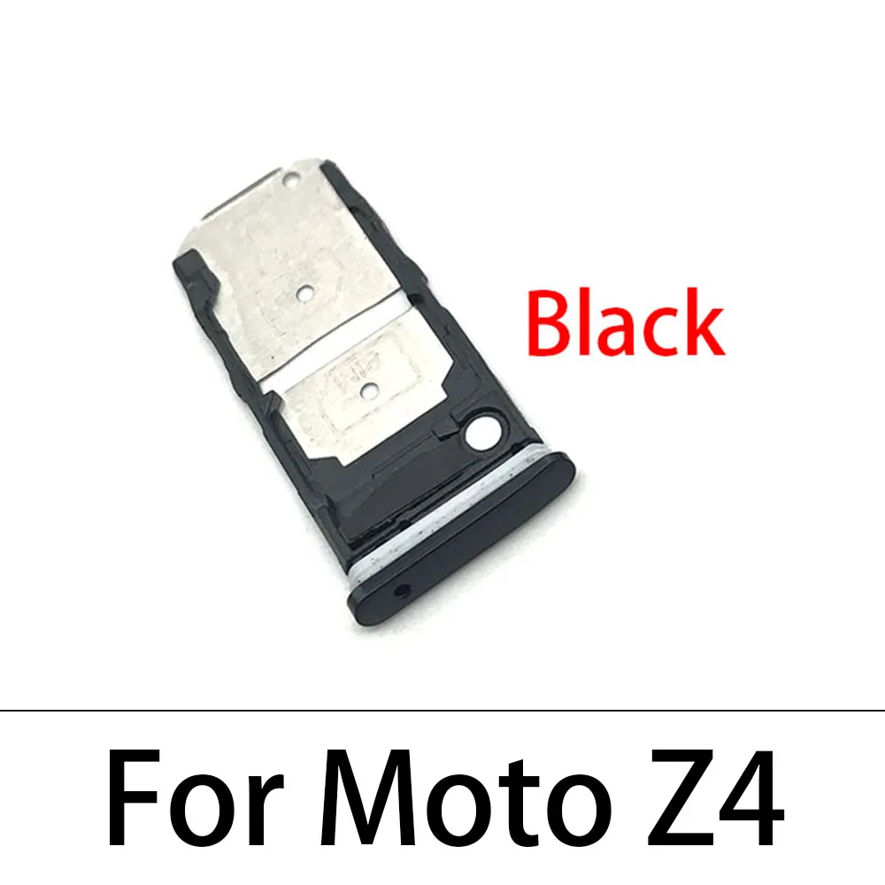 SIM Card Tray Slot Holder Replacement Compatible with Motorola Moto Z4 XT1980-3 2019 6.4 inch Black, Dual SIM 