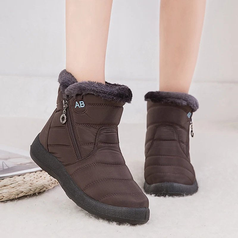 Warm Plush Waterproof Woman Snow Boots  