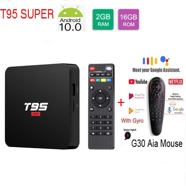 T95 Smart tv Box Android 10,0 OS Allwinner H3 Chipest 2 ГБ DDR3 16 Гб rom поддержка изображения видео музыки мультимедиа