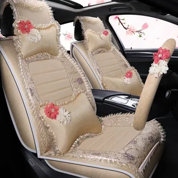 

girlish cute pink style universal fit car seat cover for bmw mini 5 seat cars