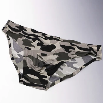 

Men's Briefs Sexy Low Rise Camouflage Briefs Breathable Seamless Underwear Male Comfortable Underpants Intimates