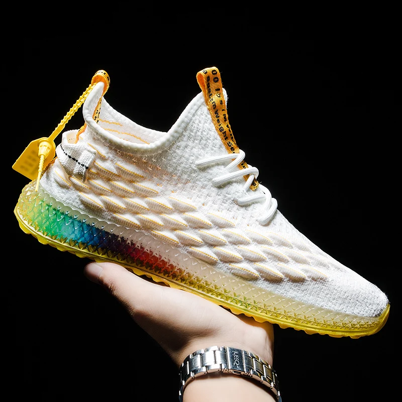 Модная мужская обувь; кроссовки Flyknit; дышащая Нескользящая Мужская обувь для бега; Повседневная Удобная обувь для тренировок; Прямая поставка; AODLEE