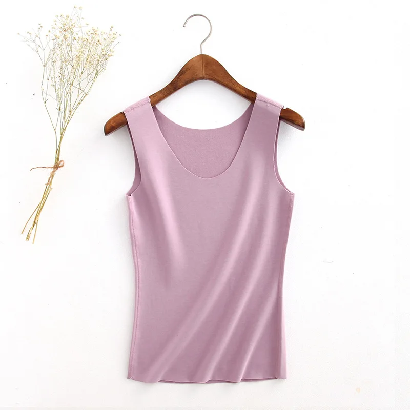 Vestless мужчины и женщины плюс бархат нижняя рубашка осень и зима пара нижнее белье ультра-тонкий самонагревающийся термобелье - Цвет: Light purple