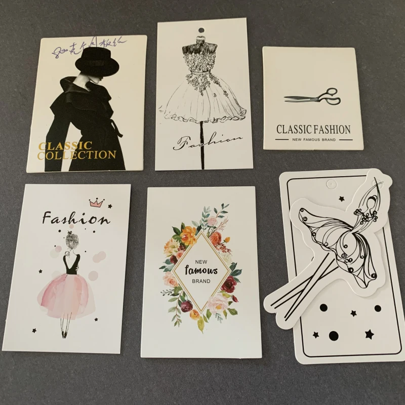 

Custom-Made Logo Content Coated Papaer Card Tags for Clothing