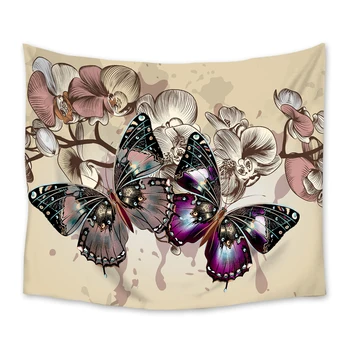 

Modern Style Butterfly Flower Tapestry Wall Hanging Tapestries Bedspread Art Decor Blanket Throw Towel Window Curtain Yoga Mat