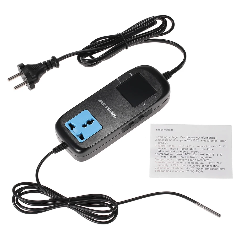 Meterk Электронный Термостат светодиодный цифровой дисплей контроллер температуры