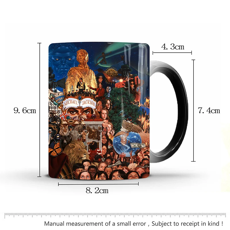 1Pcs New 350ml Creative Michael Jackson Color Changing Mug Ceramic Coffee Milk Tea Cup Gifts for Children Friends and Lovers