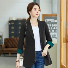 High-quality women's mid-length jacket feminine 2020 new Korean casual ladies blazer Spring and autumn fashion small suit coat