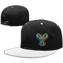 Бейсбольная кепка в стиле хип-хоп контрастного цвета с изображением слона и флага Южной Африки