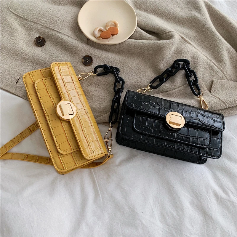 

Mini Leather Tote Bags For Women 2019 Luxury Handbags Women Bags Designer Stone Pattern Chains Female Shoulder Crossbody Bags
