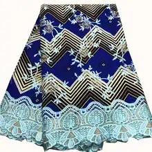 Дешевые красивые вечерние африканские батик вышивка хлопок воск ткань с гипюровым кружевом для шитья платья 6 ярдов/лот