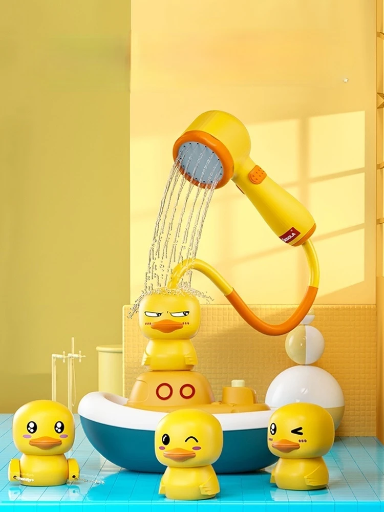 Baby Yellow Duck Bath Toy Children's Water Spray Electric Duckling Boy