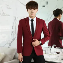 Мужской темно-красный приталенный костюм, повседневный Свадебный костюм, мужской блейзер с длинным рукавом, мужской костюм размера плюс для выступлений, мужской топ размера плюс 3xl