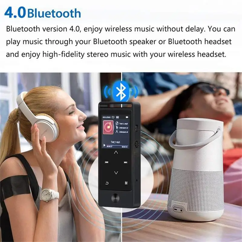 Новейший BENJIE S8 сенсорный ключ Bluetooth MP3 плеер 8 Гб Высокое качество звука начальный уровень без потерь Музыкальный плеер с fm-радио