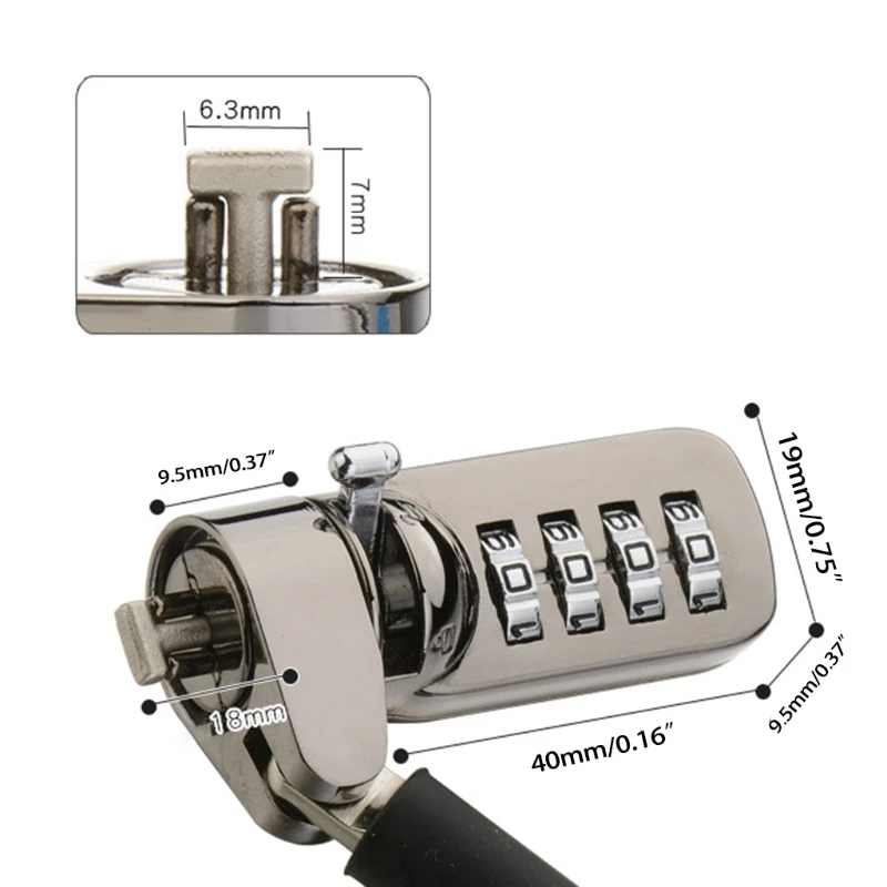 kensington Anti-Theft Cable Lock for Laptops PC Monitor Other Devices