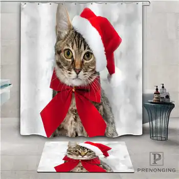 

Custom image of christmas (1) Waterproof Shower Curtain Doormat Home Bath Bathroom Polyester Fabric Multi Sizes#2019-1-06-26
