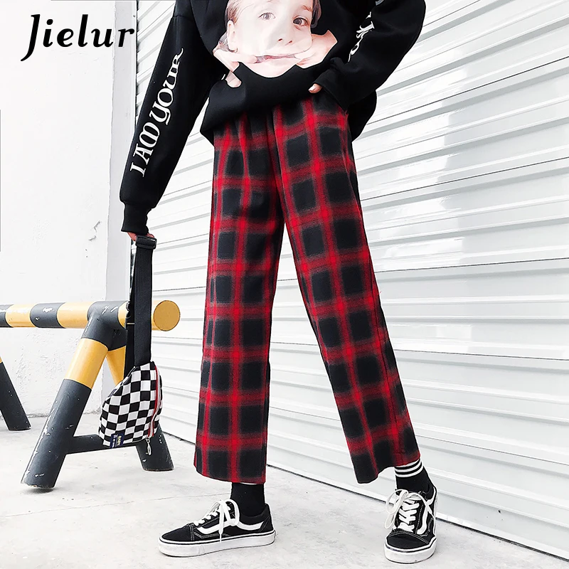 Jielur Ulzzang корейские женские брюки 2020 Harajuku Хип хоп хипстерские свободные широкие