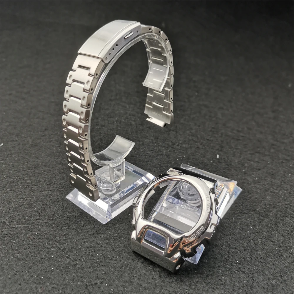 Серебристый металлический ремешок DW6900 из нержавеющей стали для наручных часов и