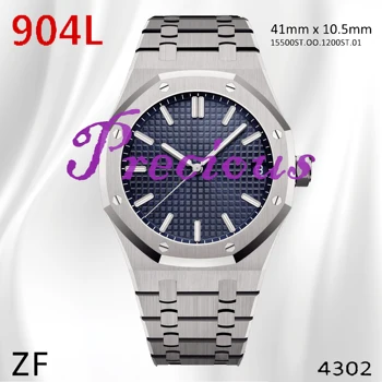 

Men's mechanical watch 15500 with calendar ZF MIYOTA 9015 same structure caliber 4302 movement 316L stainless steel sports watch