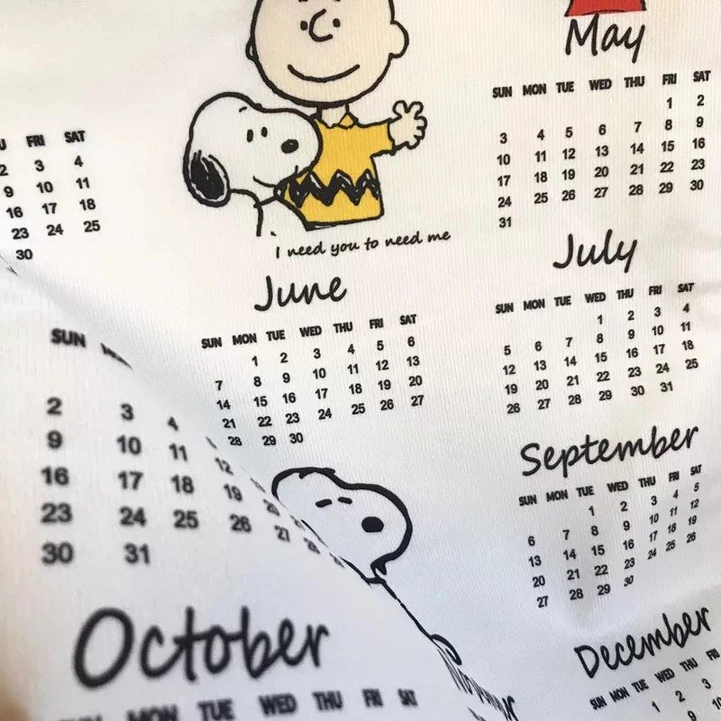 Новинка, календарь, простой стиль, Мультяшные собаки и друзья, тканевый календарь, украшение для комнаты, настенный календарь, декоративный календарь