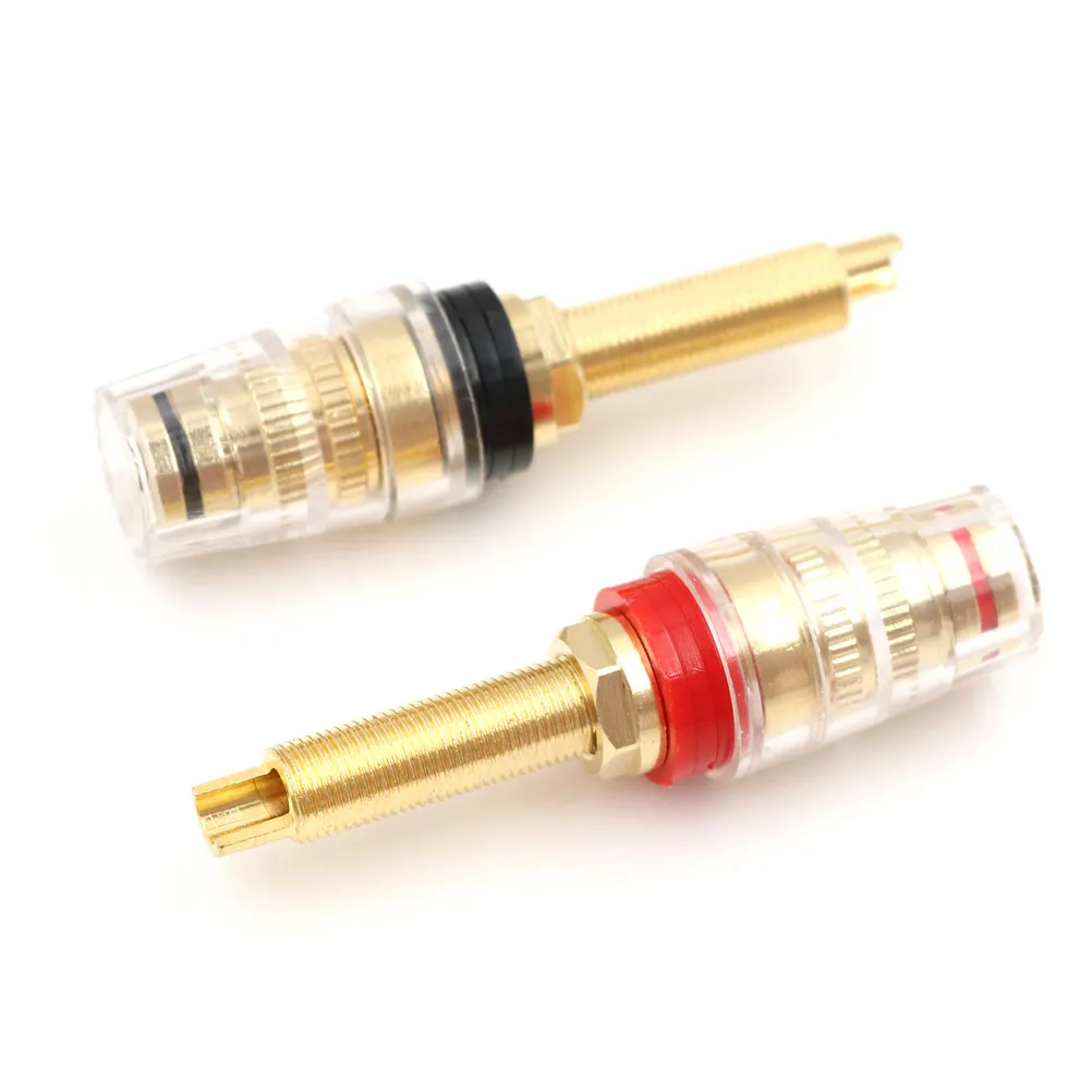 4PCS  Brass Crystal Binding Post For Thread Audio Speaker Amplifier Banana Plug Terminals Connector Wholesale