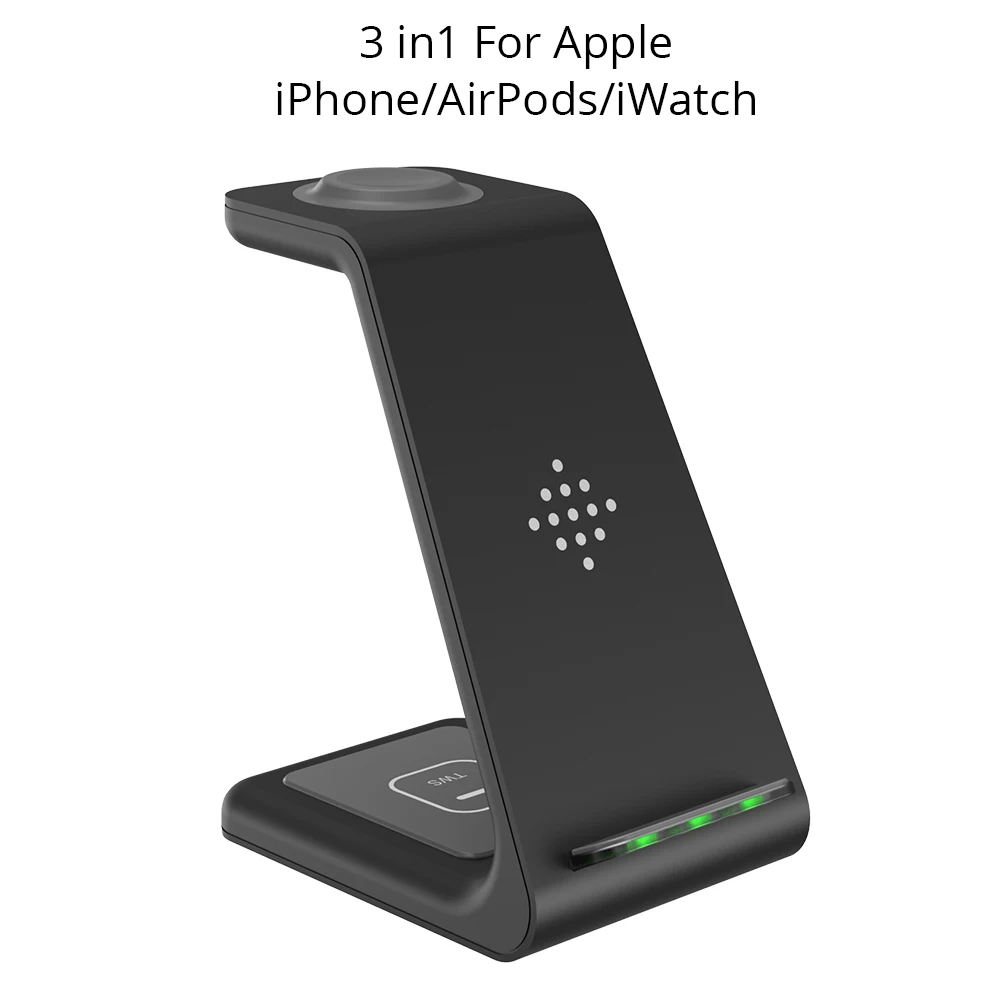 Bonola Qi 3 в 1 беспроводная зарядная станция для iPhone11Pro/Xr/Xs/AirPods Pro/iWatch5 4 Беспроводное зарядное устройство для Samsung gs10/Buds/Watch - Цвет: For Apple