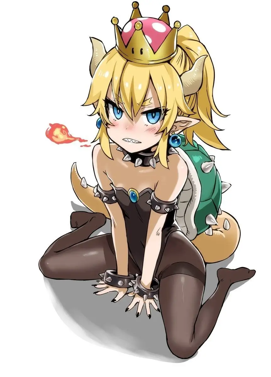 Bowsette Kuppa Koopa Hime Принцесса Косплей Женщины корона серьги рога хвост ухо Броня чокер головной убор Хэллоуин костюм реквизит