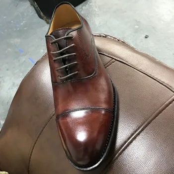 

Z799 custom made top quality handmade Goodyear welted skill Italian cowhide genuine cow leather stylish shoe size 38-53