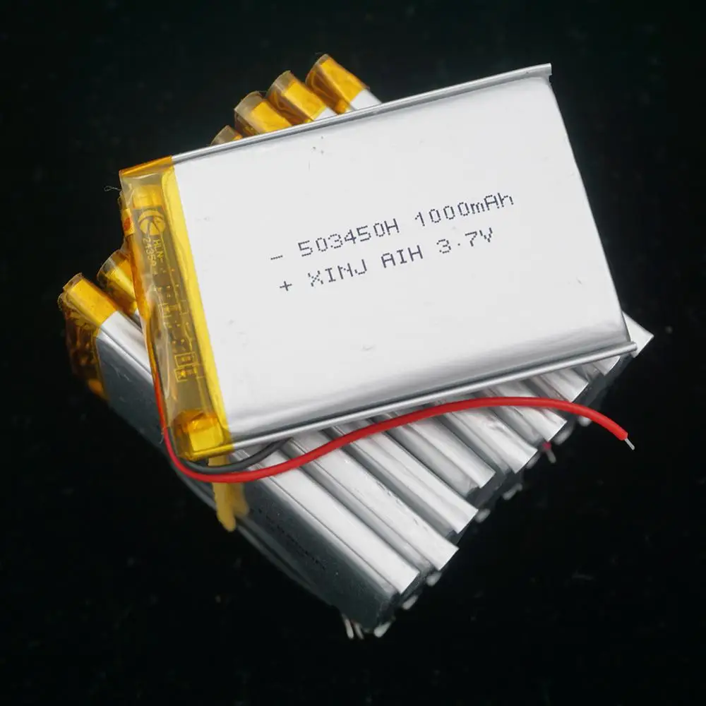 XINJ 10 шт. 3,7 в 1000 мАч литий-полимерная батарея Lipo cell 503450 для gps Sat камера nav музыкальный плеер bluetooth наушники Динамик