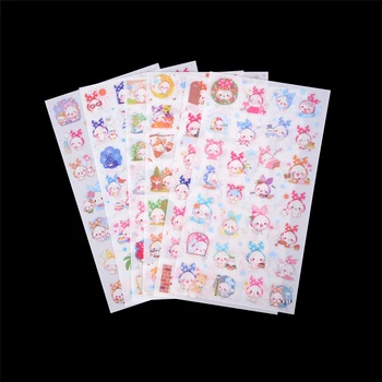 

Lovely Scarf Pet Rabbit PVC Stickers Diary Sticker Scrapbook Decoration PVC Stationery Stickers 6 Pcs/pack