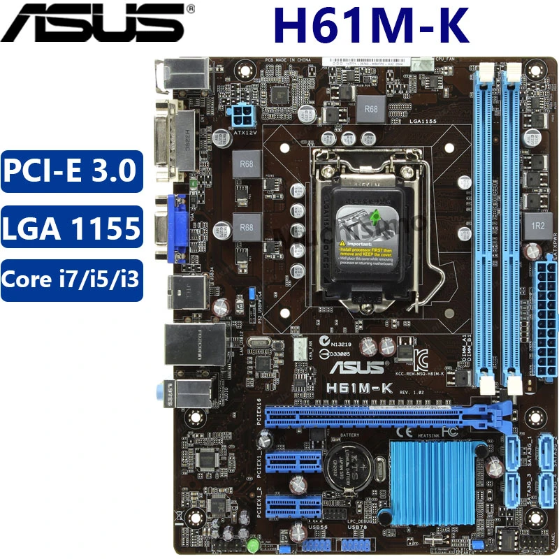 Asus H61m K Motherboard 100 Original Core I7 I5 I3 Intel Lga 1155 Ddr3 Pci E 3 0 Usb2 0 16gb Vga Sata Desktop Mainboard Used Motherboards Aliexpress