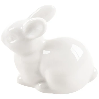 

Cute Mini White Ceramic Rabbit Home Decoration Ornaments Mini Landscape Craft Jewelry White Porcelain
