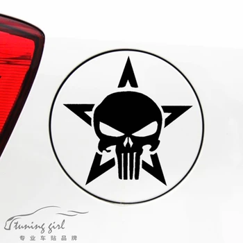 

Car Stickers Skulls Punisher Pentagram Five-pointed Star Creative Funny Decals For Fuel Tank Auto Tuning Styling 13cm 19cm D10