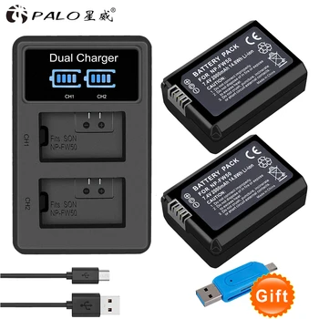 

2Pcs 2000mAh NP-FW50 NP FW50 Camera Battery + USB LCD Dual Charger for Sony Alpha a6500 a6300 a7 7R a7R a7R II a7II NEX-3 NEX-3N